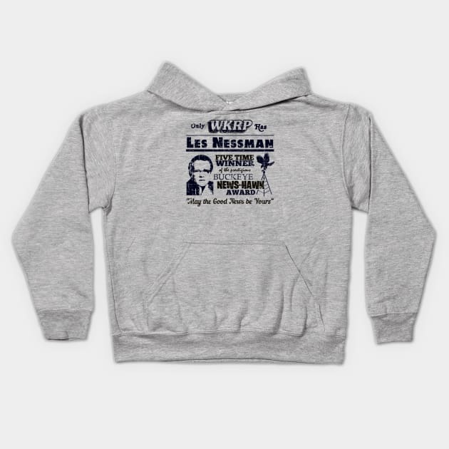 Les Nessman, Buckeye News Hawk Award, distressed Kids Hoodie by MonkeyKing